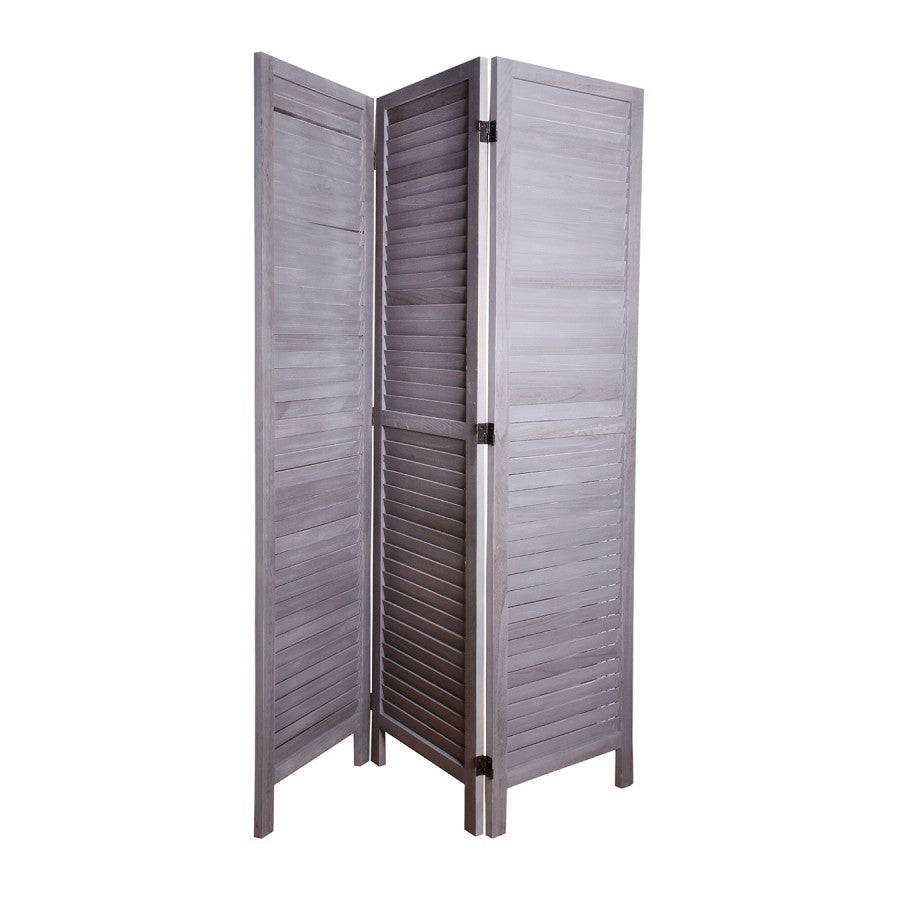 Παραβάν ξύλινο με τρία φύλλα γκρι 170x123cm MB-2496